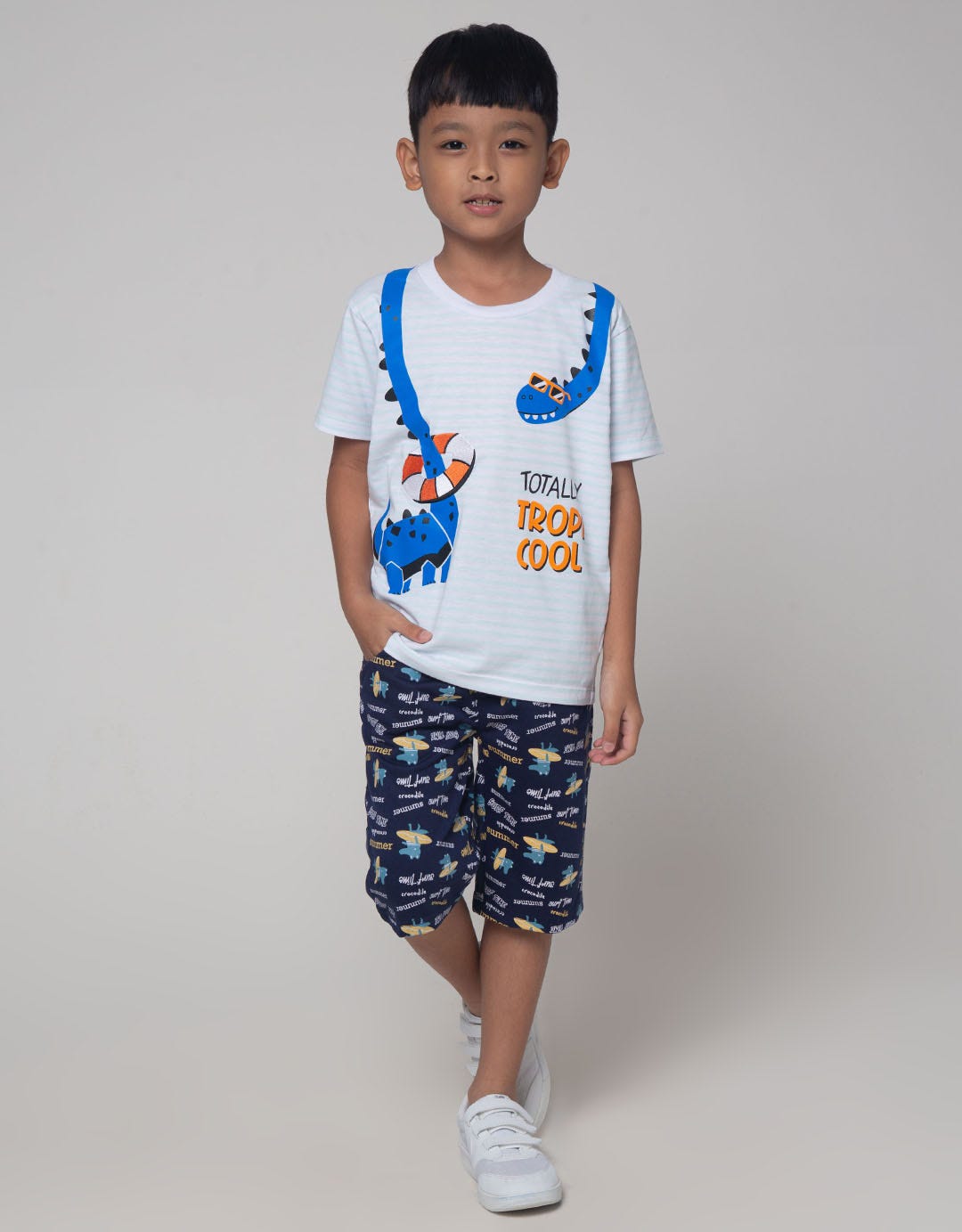 Little M Tropicool Bordir Kaos Anak Laki-laki
