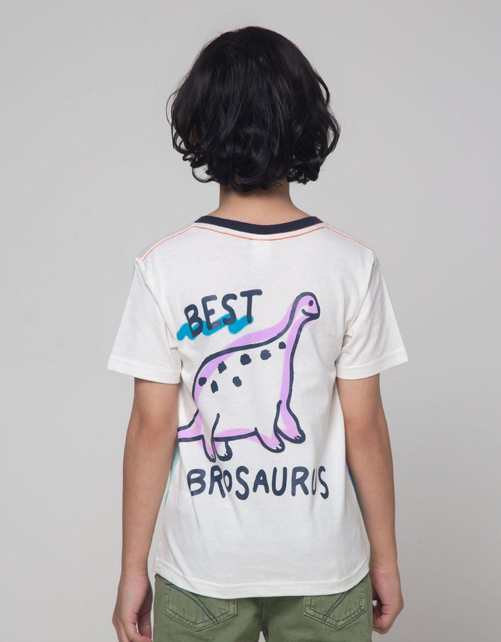 Little M Dino Spray Kaos Anak Laki-laki