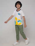 Little M Dino Spray Kaos Anak Laki-laki