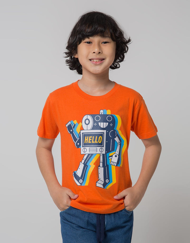 Little M Robot Hello Boys T-Shirt