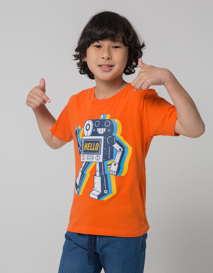 Little M Robot Hello Boys T-Shirt