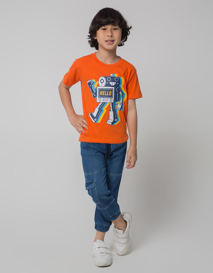 Little M Robot Hello Boys T-Shirt