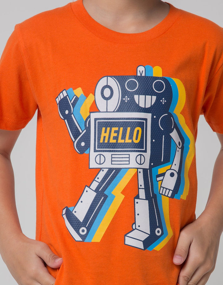 Little M Robot Hello Boys T-Shirt
