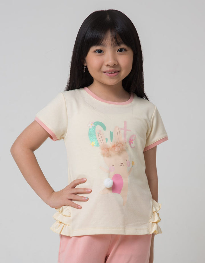 Little M Cute Bunny Flop Kaos Anak Perempuan