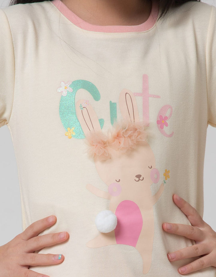 Little M Cute Bunny Flop Kaos Anak Perempuan