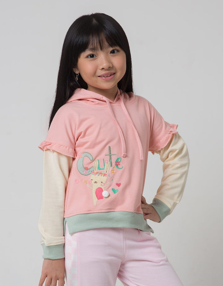 Little M Bunny Hoodie Sweater Anak Perempuan