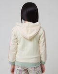 Little M Kotak Print Girls Hoodie Jacket