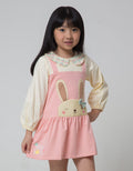 Little M Long Sleeve Midi Dress Overall Kerah Print Kotak