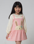 Little M Long Sleeve Midi Dress Overall Kerah Print Kotak