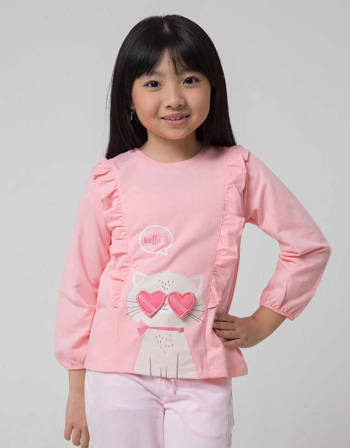 Little M Hello Cat Girls T-Shirt
