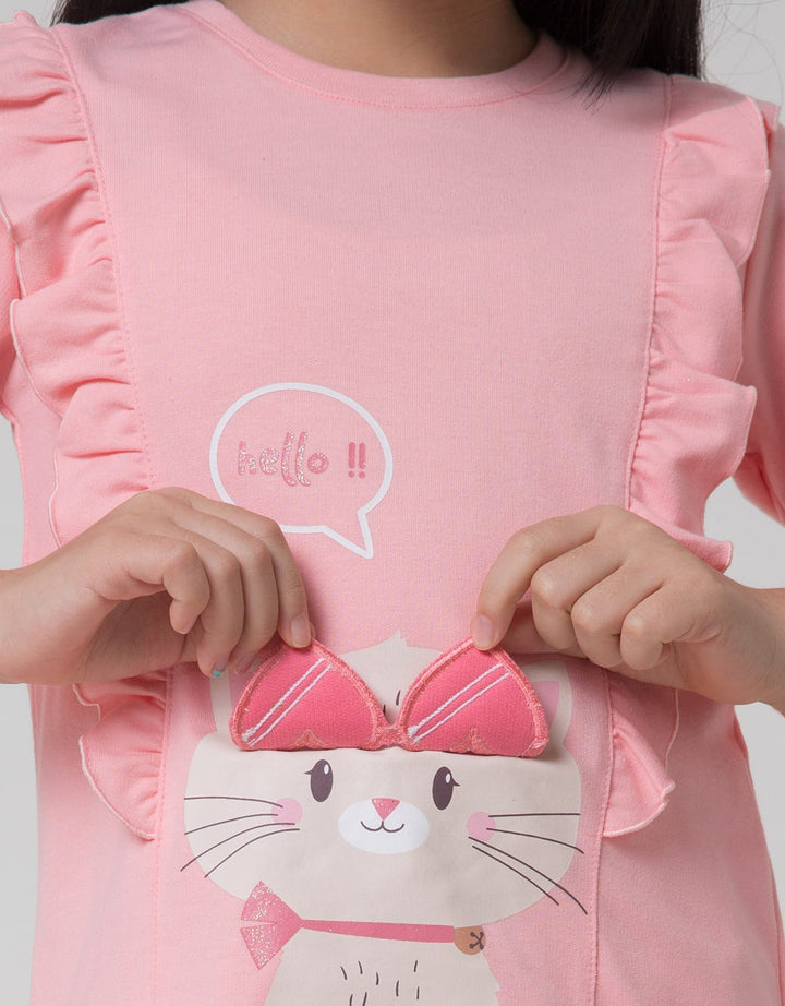 Little M Hello Cat Girls T-Shirt