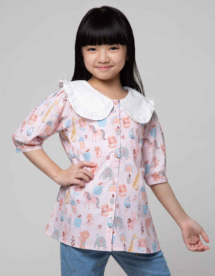 Little M Korean Ruffle Blouse Anak Perempuan