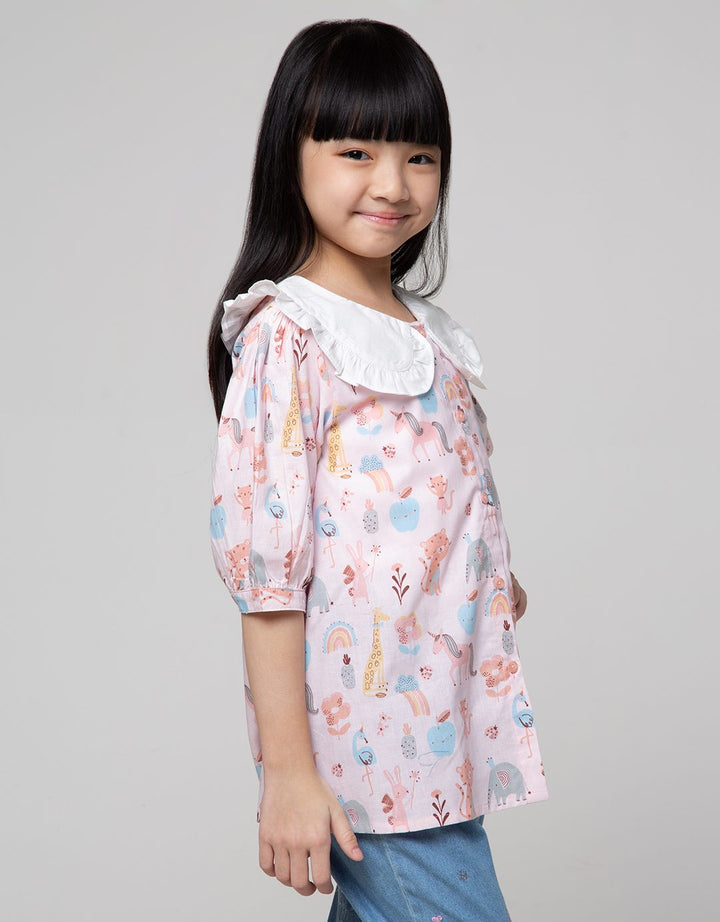 Little M Korean Ruffle Blouse Anak Perempuan