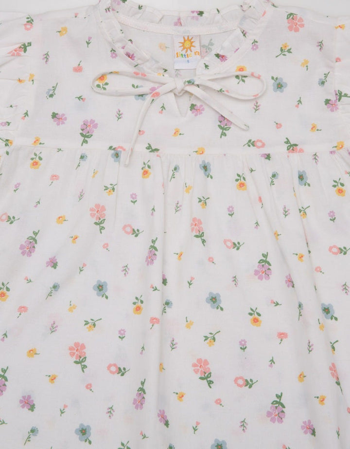 Little M Blouse Print Lengan Balon Anak Perempuan