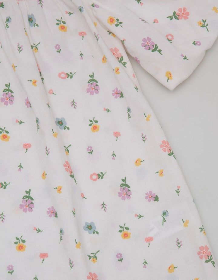Little M Blouse Print Lengan Balon Anak Perempuan