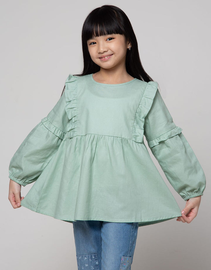 Little M Ruffle Detail Blouse for Girls