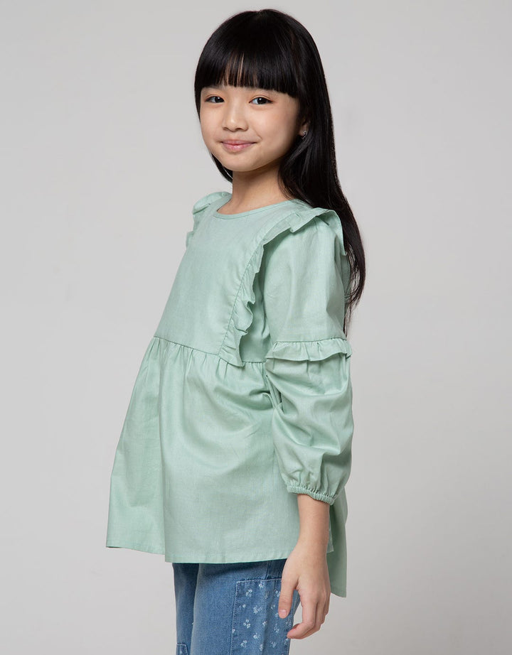 Little M Ruffle Detail Blouse for Girls