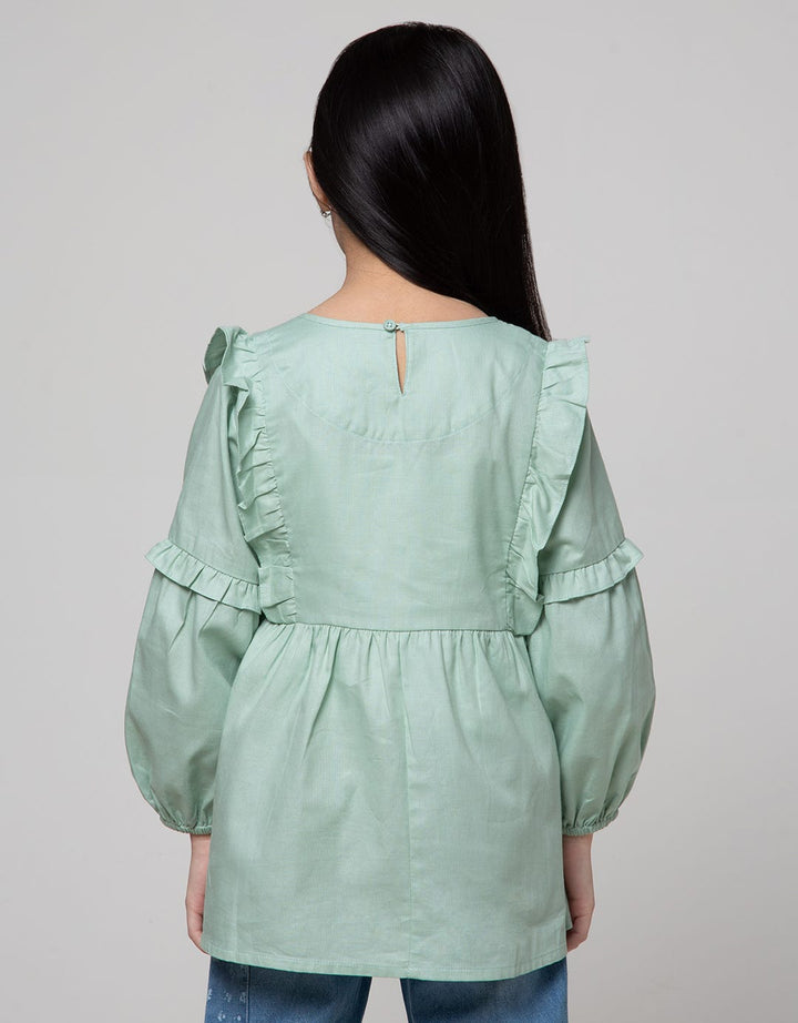 Little M Ruffle Detail Blouse for Girls