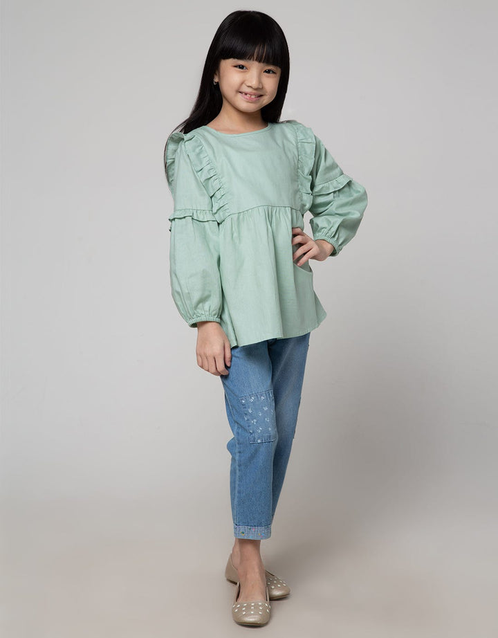 Little M Ruffle Detail Blouse for Girls