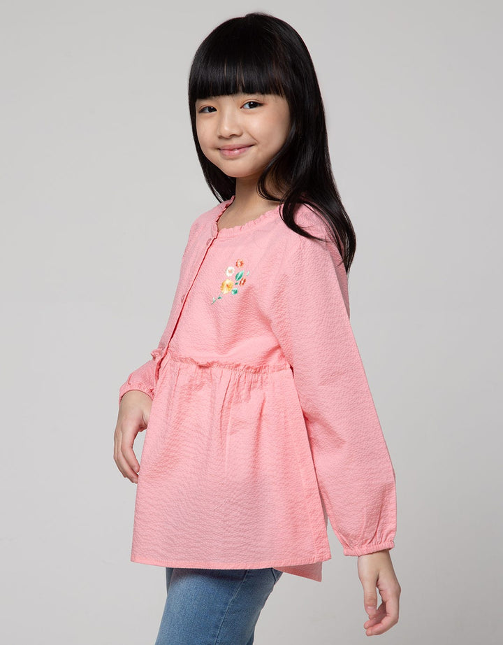 Little M Short Sleeve Midi Dress Overall Karet Kotak Bunny