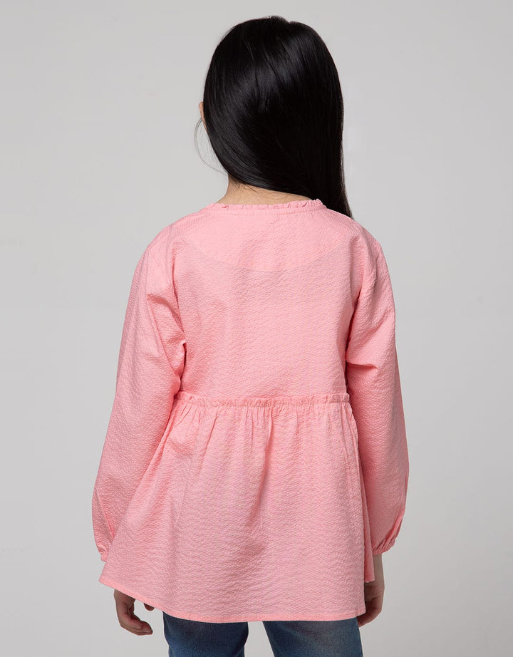 Little M Short Sleeve Midi Dress Overall Karet Kotak Bunny