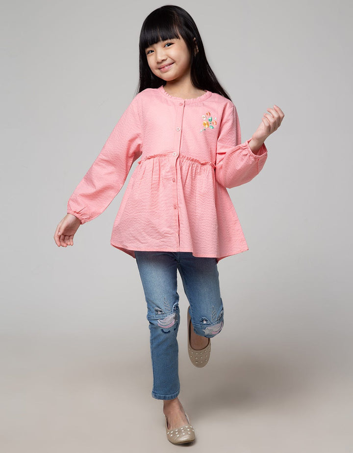 Little M Short Sleeve Midi Dress Overall Karet Kotak Bunny