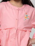 Little M Short Sleeve Midi Dress Overall Karet Kotak Bunny
