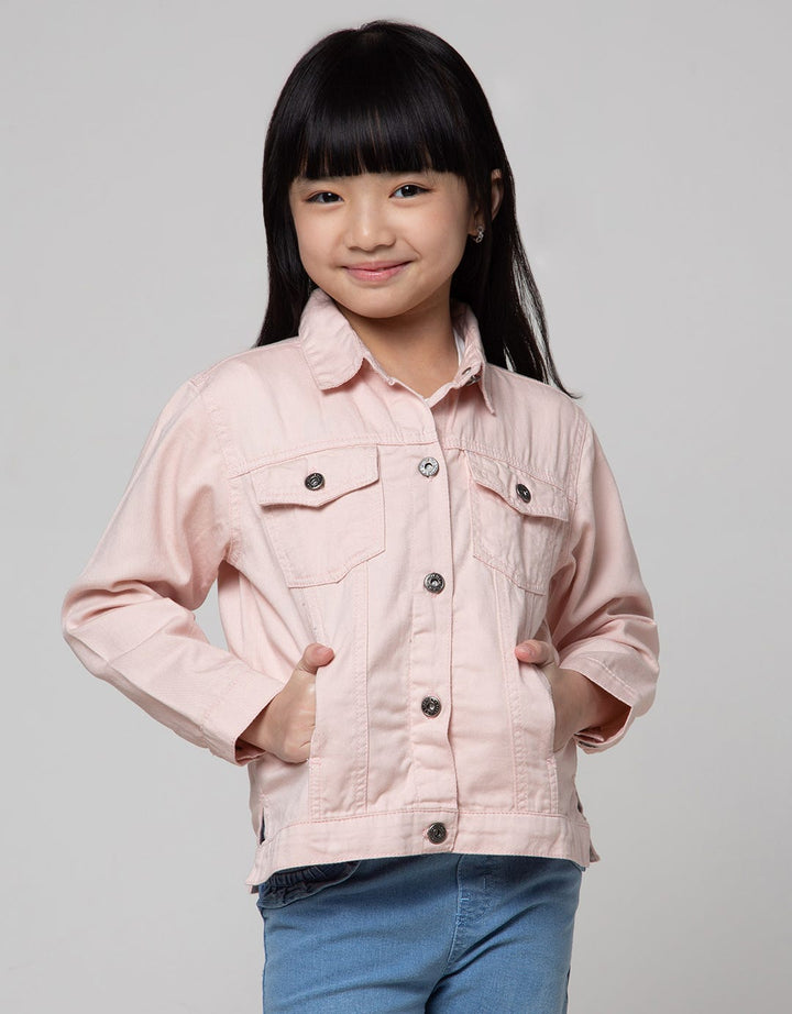 Little M Denim Jacket Belakang Bordir Aplikasi Unicorn