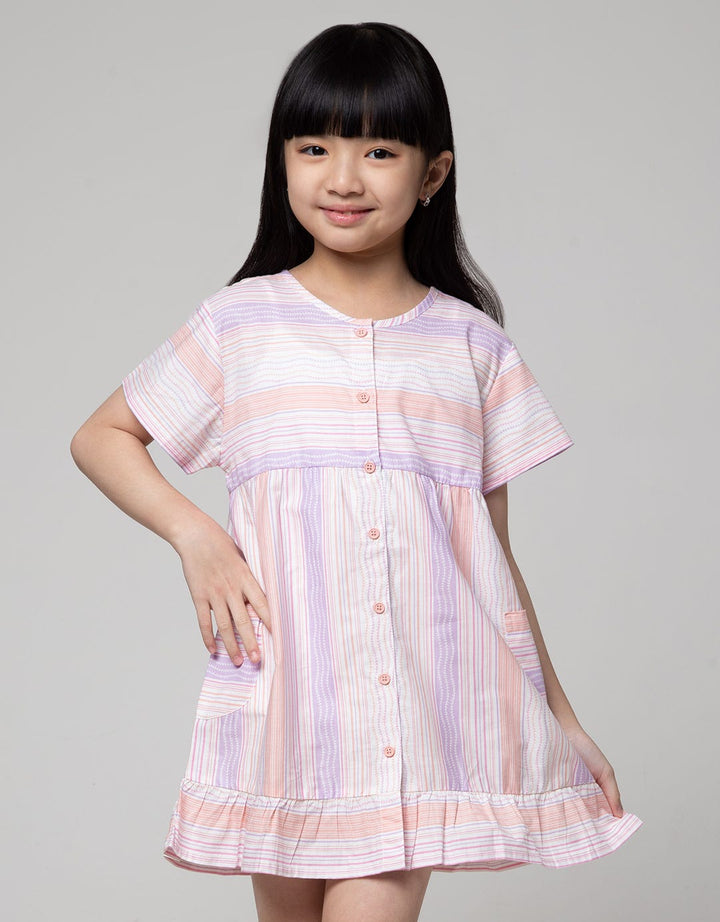 Little M Salur Pocket Midi Dress Anak Perempuan