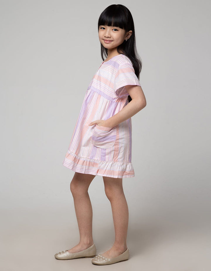 Little M Salur Pocket Midi Dress Anak Perempuan