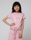 Little M Short Sleeve T-Shirt Full Print Unicorn Bottom Drawstring