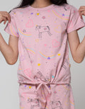 Little M Short Sleeve T-Shirt Full Print Unicorn Bottom Drawstring