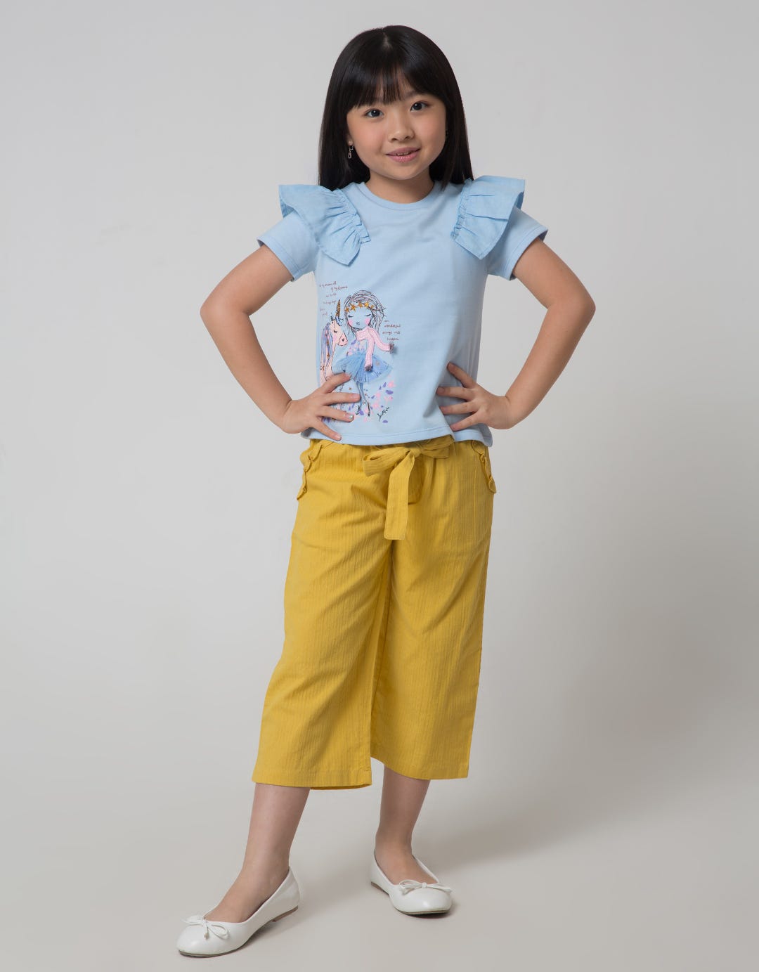 Little M Woven Salur Dobby Girls Pants