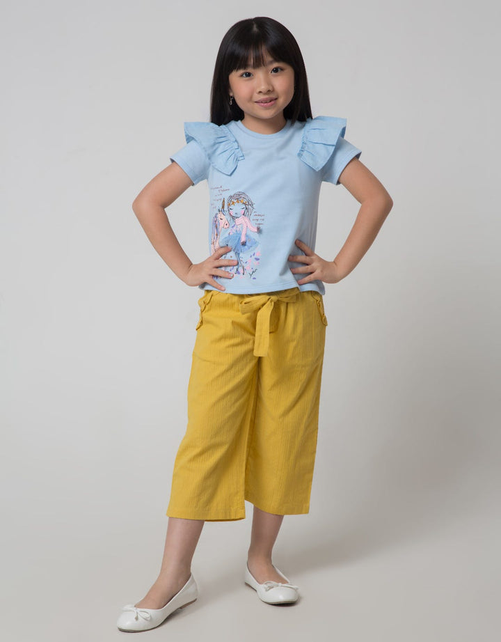 Little M Woven Salur Dobby Girls Pants