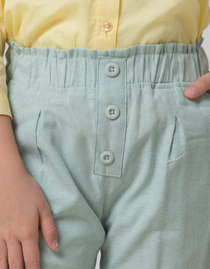 Little M Wide Leg Paperbag Girls Pants