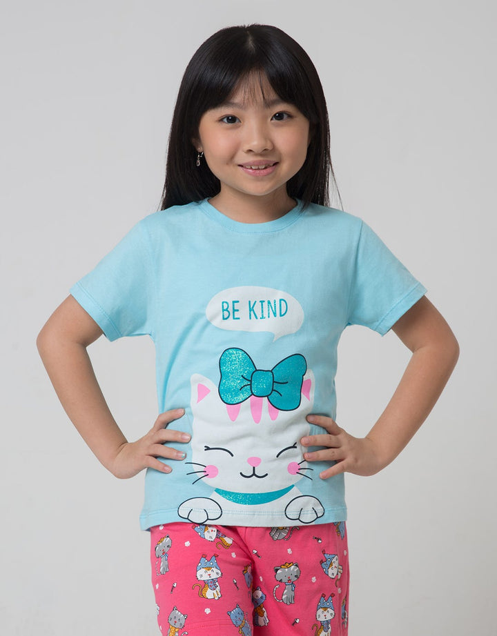 Little M Animal Text Kaos Anak Perempuan