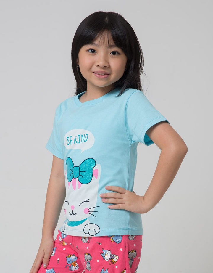 Little M Animal Text Kaos Anak Perempuan
