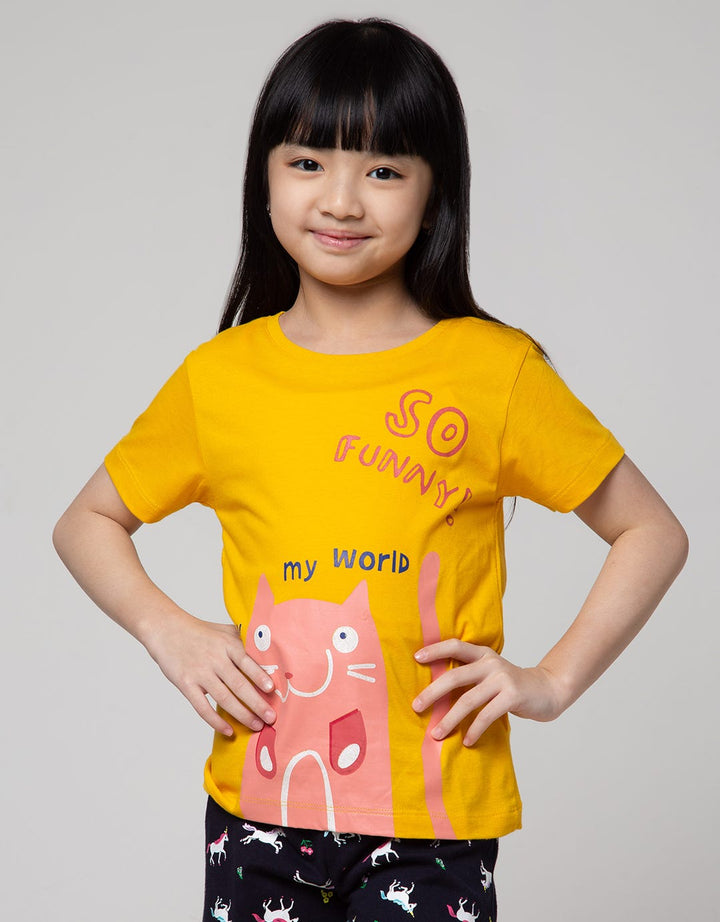 Little M Funny Print Kaos Anak Perempuan