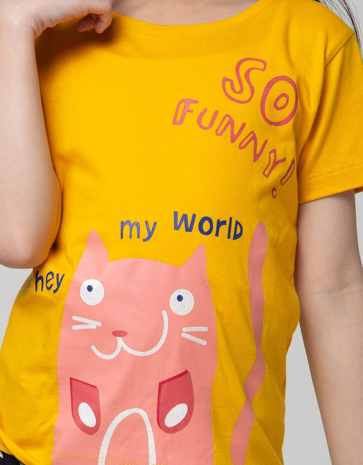 Little M Funny Print Kaos Anak Perempuan