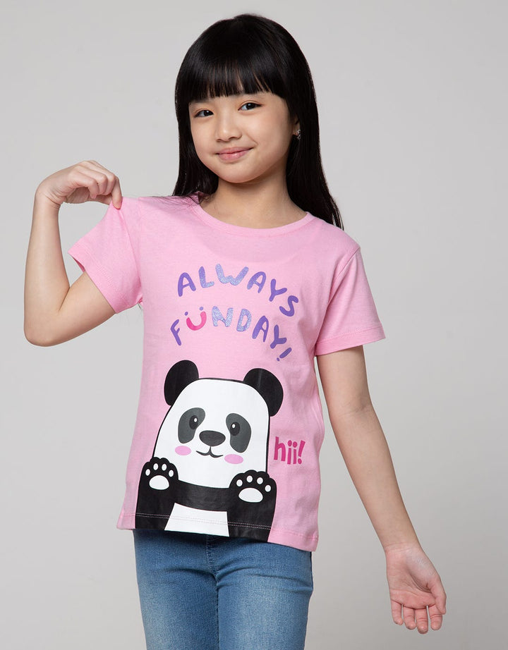 Little M Panda Funday Kaos Anak Perempuan
