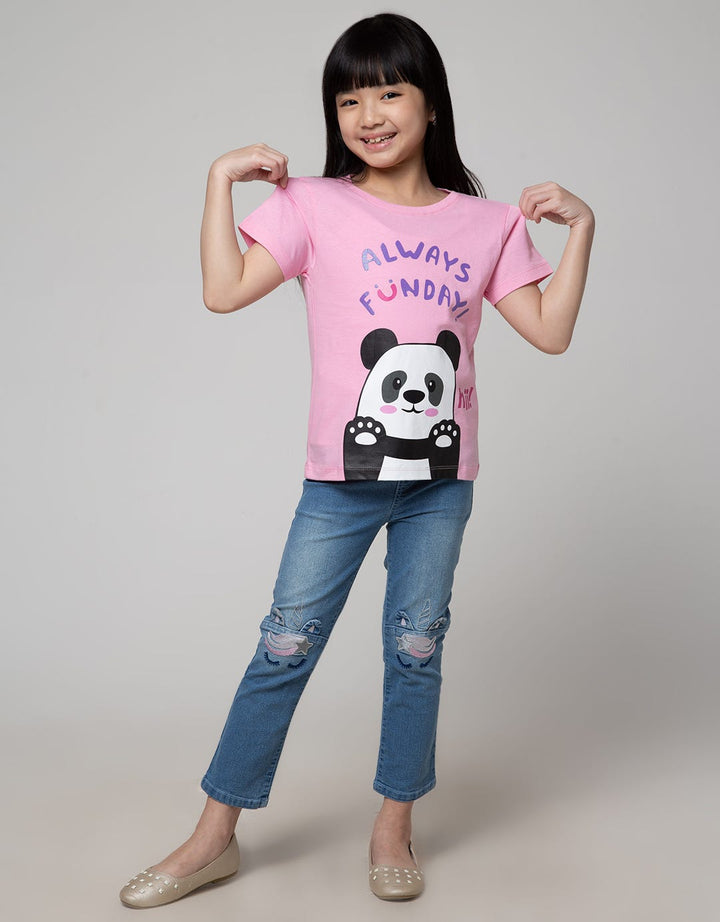 Little M Panda Funday Kaos Anak Perempuan