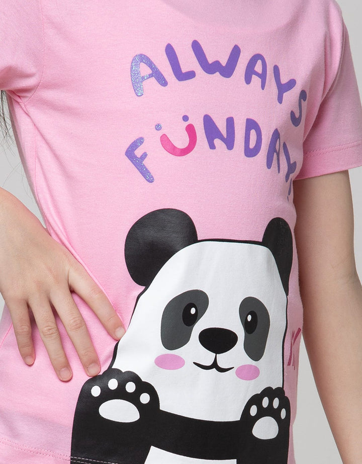 Little M Panda Funday Kaos Anak Perempuan