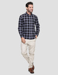 Gabs Denim Check Basic Kemeja Pria