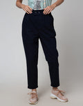 Details Long Pants Paper Bag Waist And Diagonal Belt Loop
