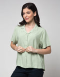 Connexion Short Sleeve Shirt Resort Collar Rayon Slub