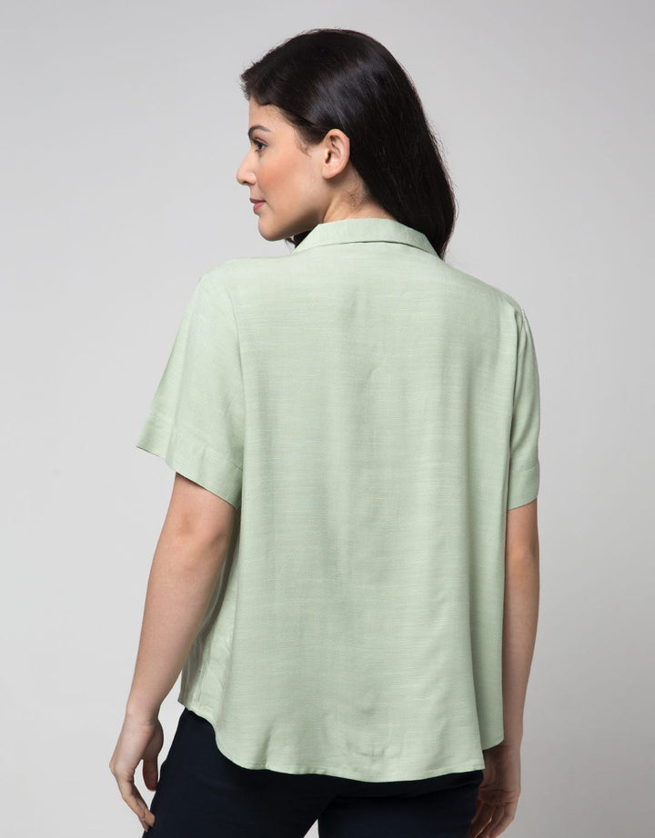Connexion Short Sleeve Shirt Resort Collar Rayon Slub