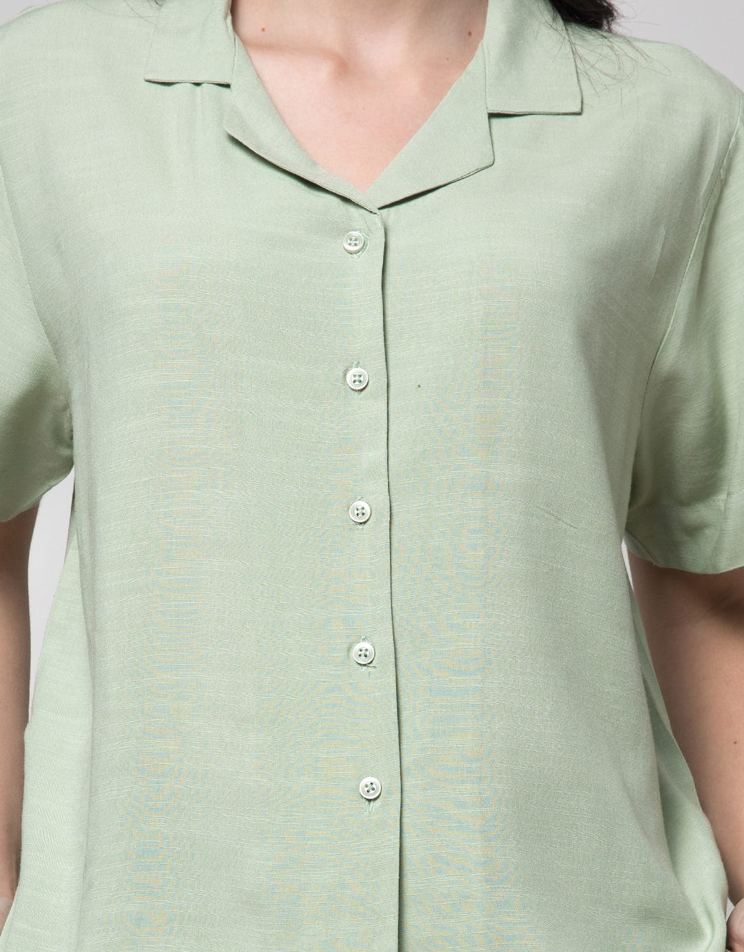 Connexion Short Sleeve Shirt Resort Collar Rayon Slub