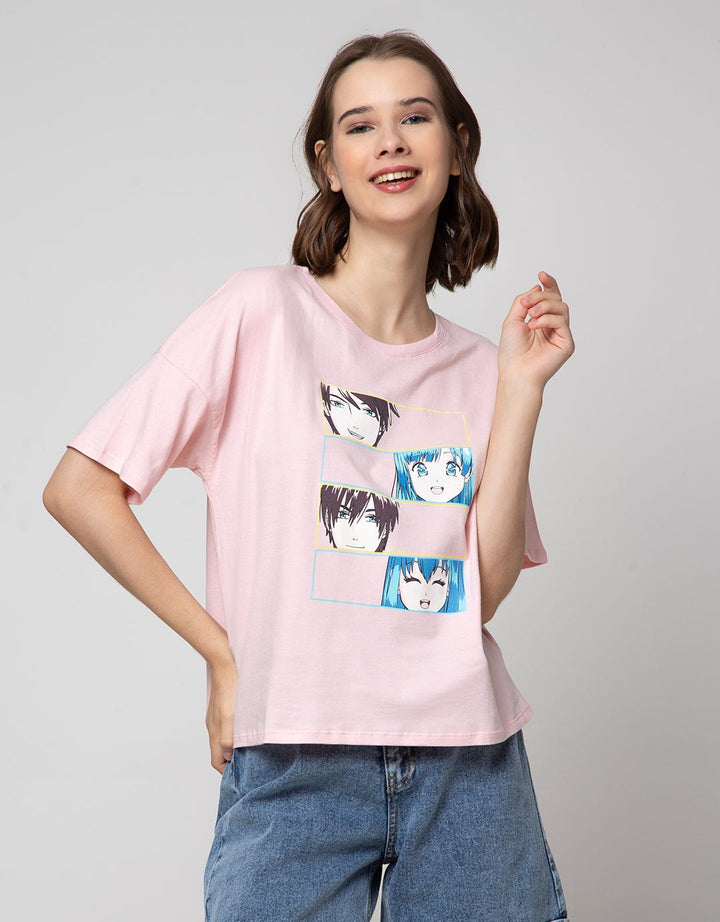 Nevada Short Sleeve T-Shirt Boxy Anime Boy And Girl