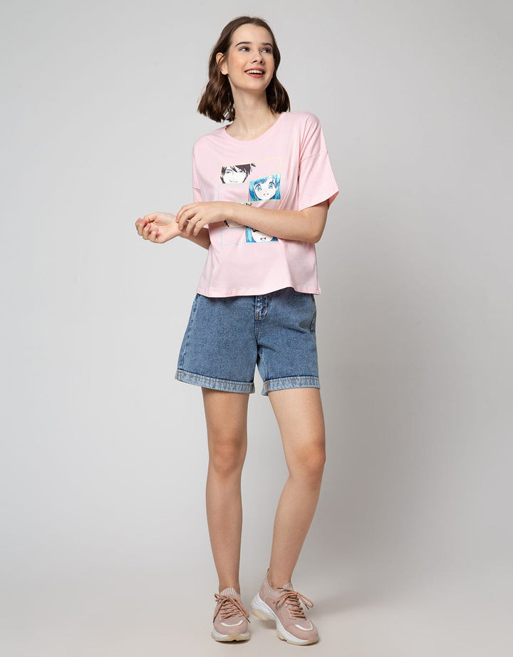Nevada Short Sleeve T-Shirt Boxy Anime Boy And Girl