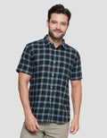 Gab's Reguler Check Print Kemeja Lengan Pendek Pria